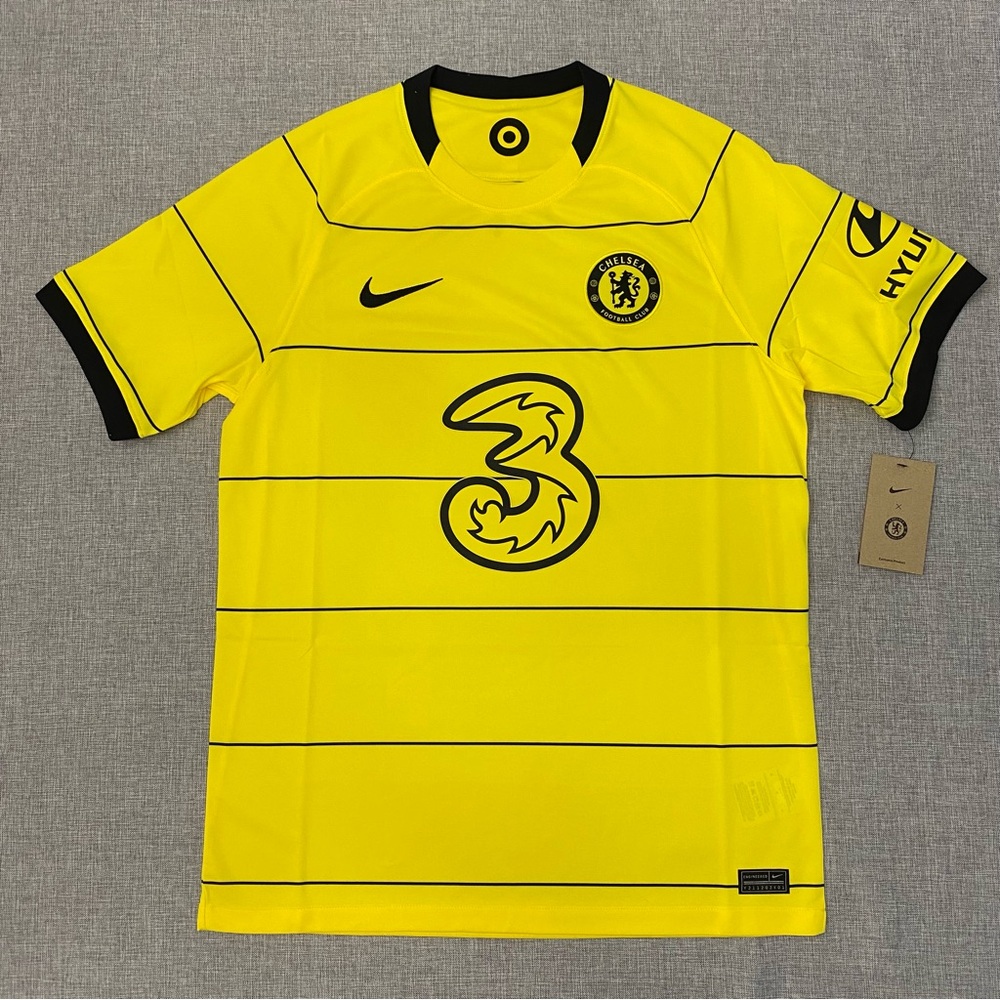 Nike Chelsea FC Mens Medium 21 22 Stadium Away Yellow CV7888-732 New
